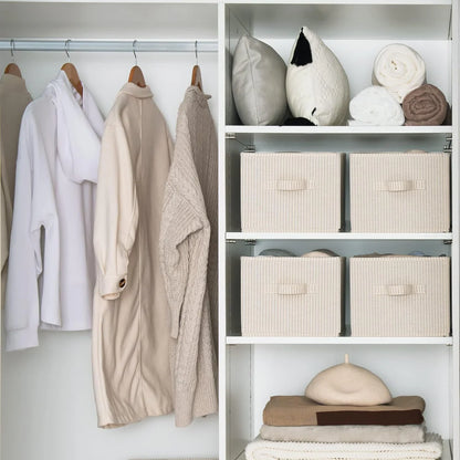 Organisateurs de rangement pliables en tissu – Lot de 3 boîtes avec poignées pratiques