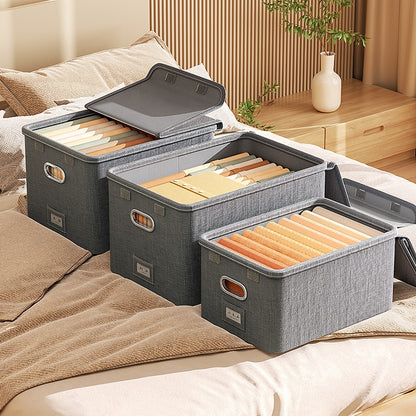 Grande Boîte 5 de Rangement Pliante en Coton et Lin – Organisateur Maison