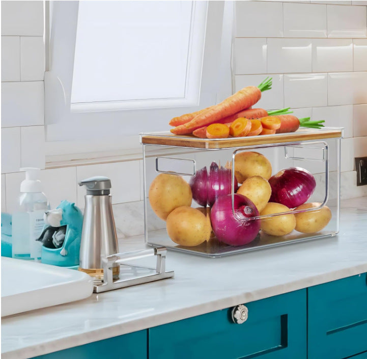 Panier Organisateur Empilable en Acrylique & Bambou nesto Marco 