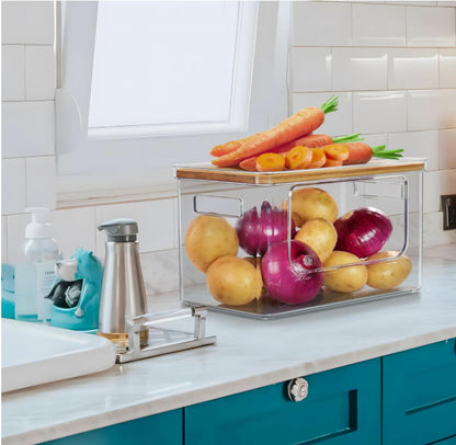 Panier Organisateur Empilable en Acrylique & Bambou nesto Marco 