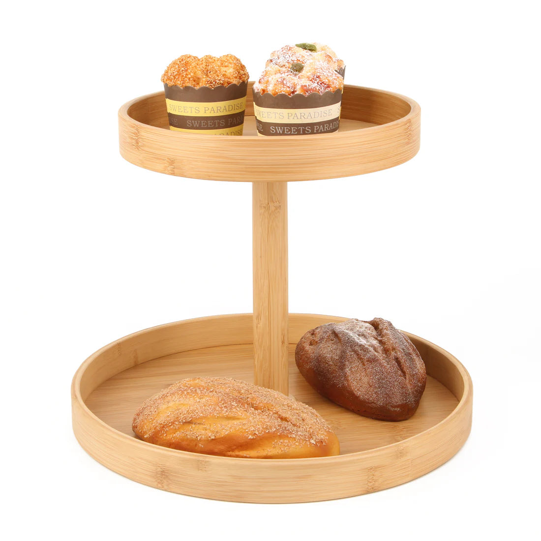 NESTO✨Étagère de Rangement de Cuisine Multifonctionnelle Rotative en Bambou