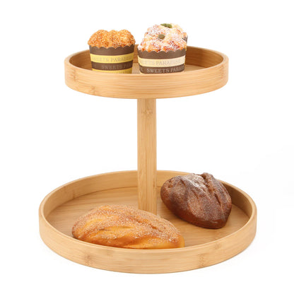 NESTO✨Étagère de Rangement de Cuisine Multifonctionnelle Rotative en Bambou