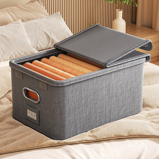 Grande Boîte 5 de Rangement Pliante en Coton et Lin – Organisateur Maison