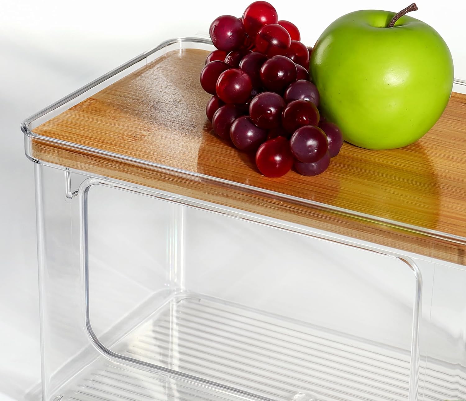 Panier Organisateur Empilable en Acrylique & Bambou nesto Marco 