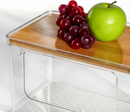 Panier Organisateur Empilable en Acrylique & Bambou nesto Marco 