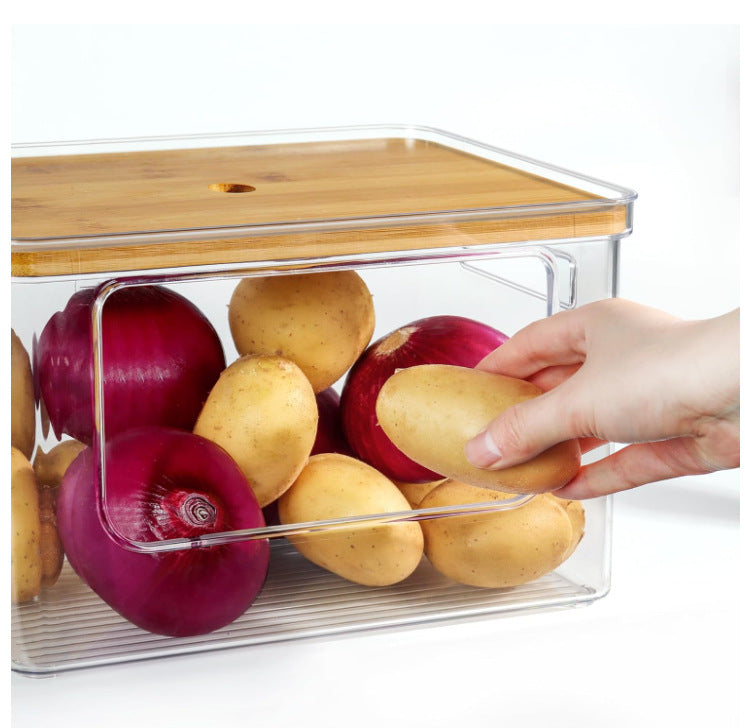 Panier Organisateur Empilable en Acrylique & Bambou nesto Marco 