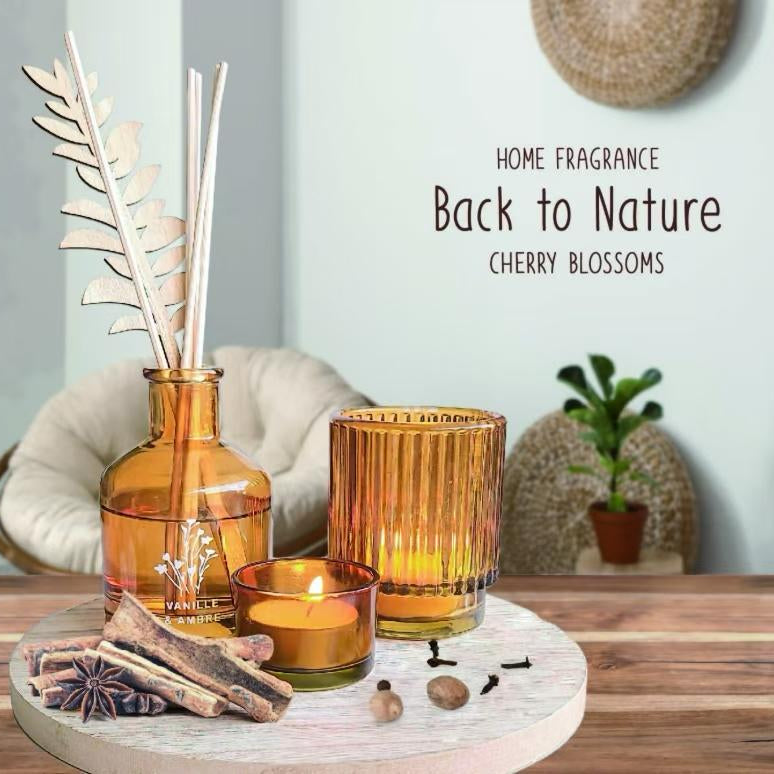 NESTO  Coffret Diffuseur de Parfum d'Ambiance avec Bougeoirs & Plateau en Bois