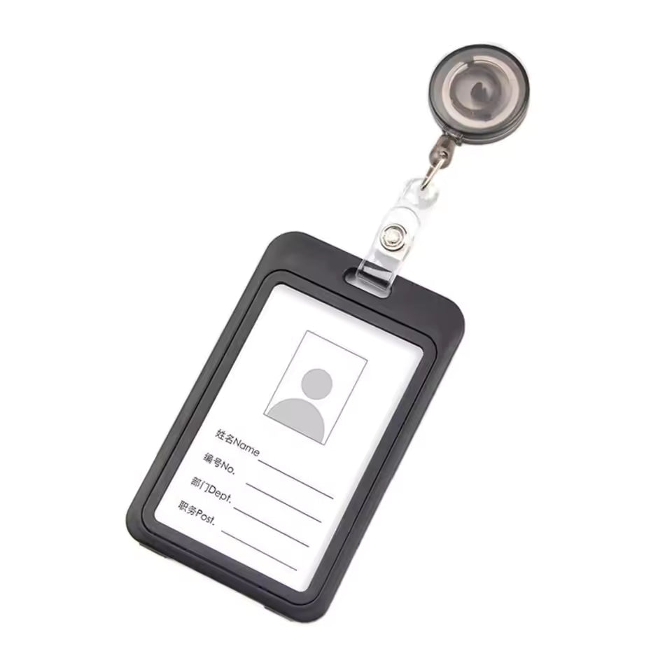 2 Couverture de Carte Rétractable en Plastique Multicolore – Badge d’Identification pour Employés & Étudiants