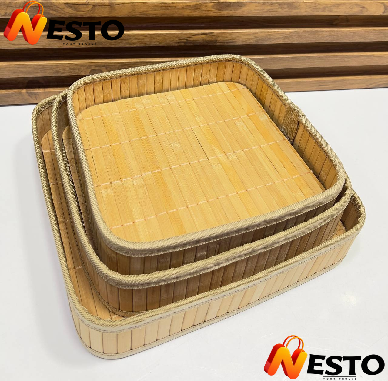 Set de 3 Plateaux en Bambou – Rangement & Service