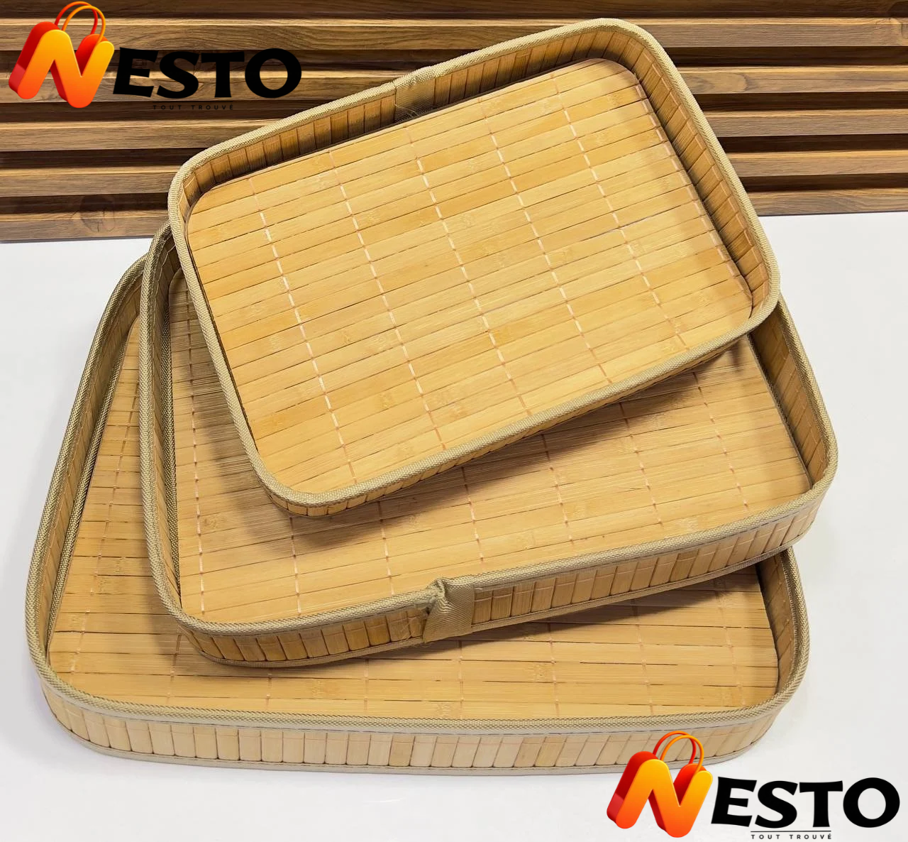 Set de 3 Plateaux en Bambou – Rangement & Service