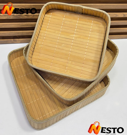 Set de 3 Plateaux en Bambou – Rangement & Service
