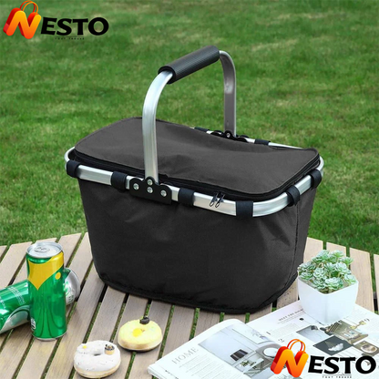Panier Isotherme Pliable Grande Capacité avec Couvercle