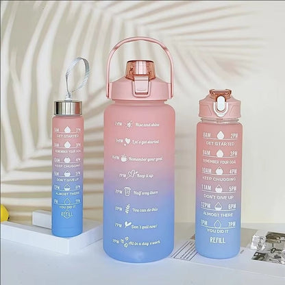 3 Bouteilles dégradées avec messages inspirants – motivation