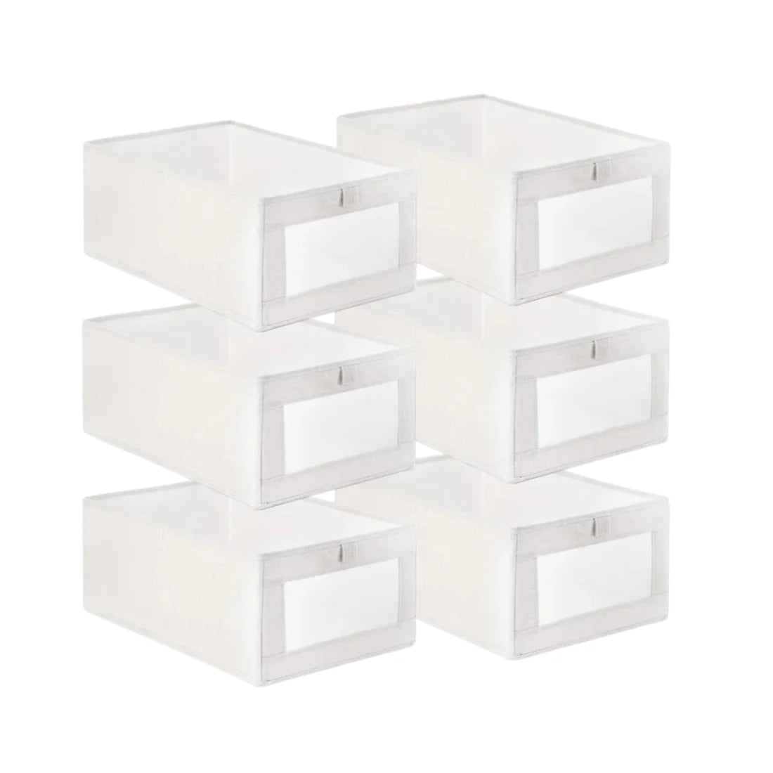 6 Boîtes de Rangement pour Placard & Dressing – Avec Poignées