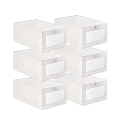 6 Boîtes de Rangement pour Placard & Dressing – Avec Poignées