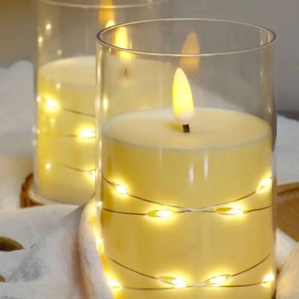 NESTO🧨3 Bougies Électroniques Sans Flamme à Piles – Grand, Moyen, Petit