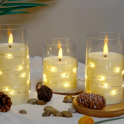 NESTO🧨3 Bougies Électroniques Sans Flamme à Piles – Grand, Moyen, Petit