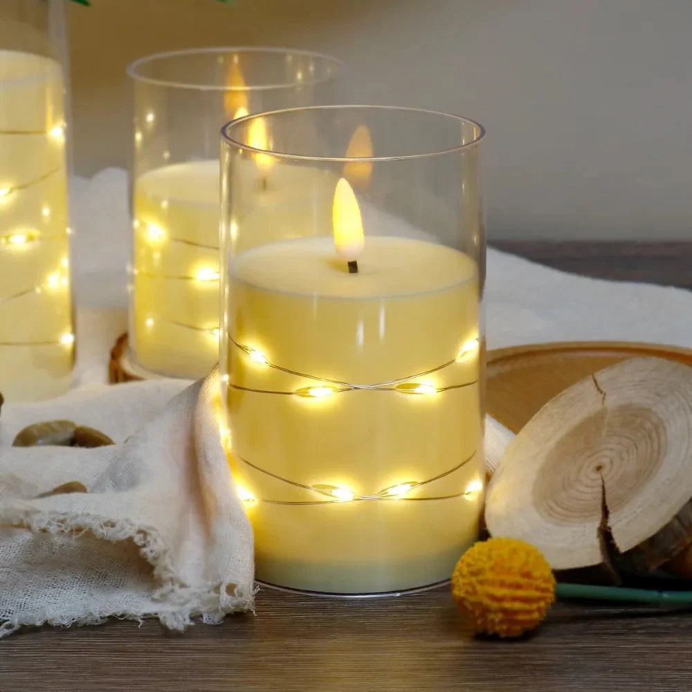 NESTO🧨3 Bougies Électroniques Sans Flamme à Piles – Grand, Moyen, Petit