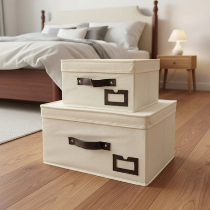 Boîtes de Rangement avec Poignées Renforcées – Lot de 2 Pièces NESTO.MAROC