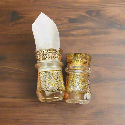 12 Verres à Thé Luxueux aux Finitions Dorées