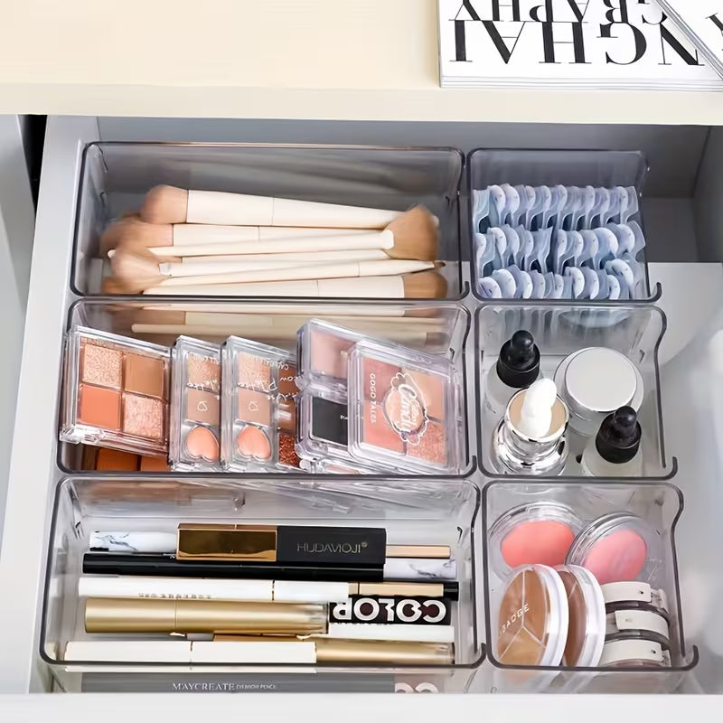 💄 Organisateur de Maquillage 8 Pièces – Boîtes de Rangement Modulables