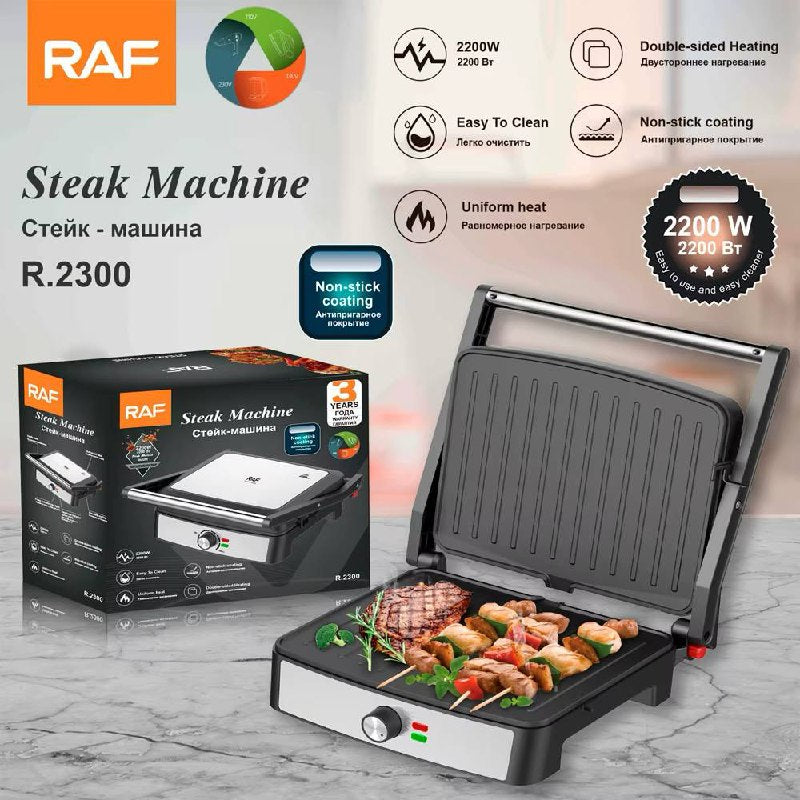 Grill Électrique Puissant RAF – Steaks, Paninis et Légumes NESTO.MA MAROC
