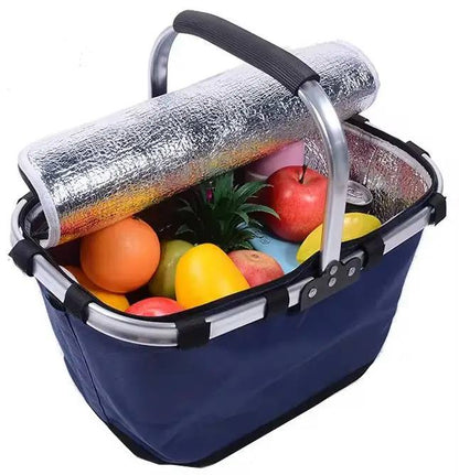 Panier Isotherme Pliable Grande Capacité avec Couvercle