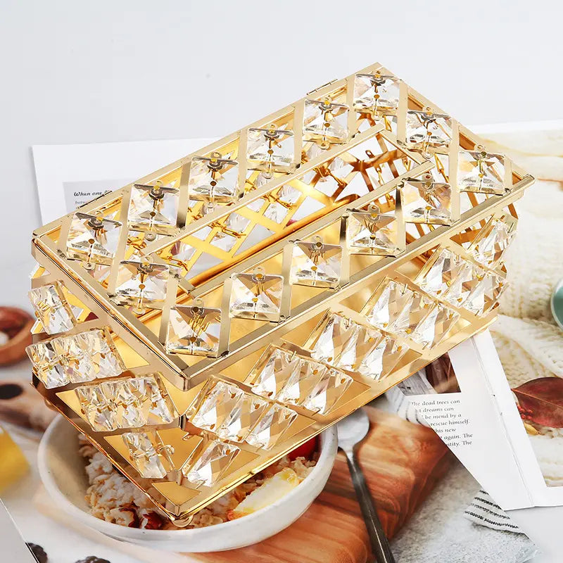 Élégante Boîte à Mouchoirs en Verre Cristal Nordique