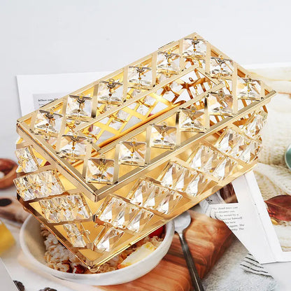 Élégante Boîte à Mouchoirs en Verre Cristal Nordique