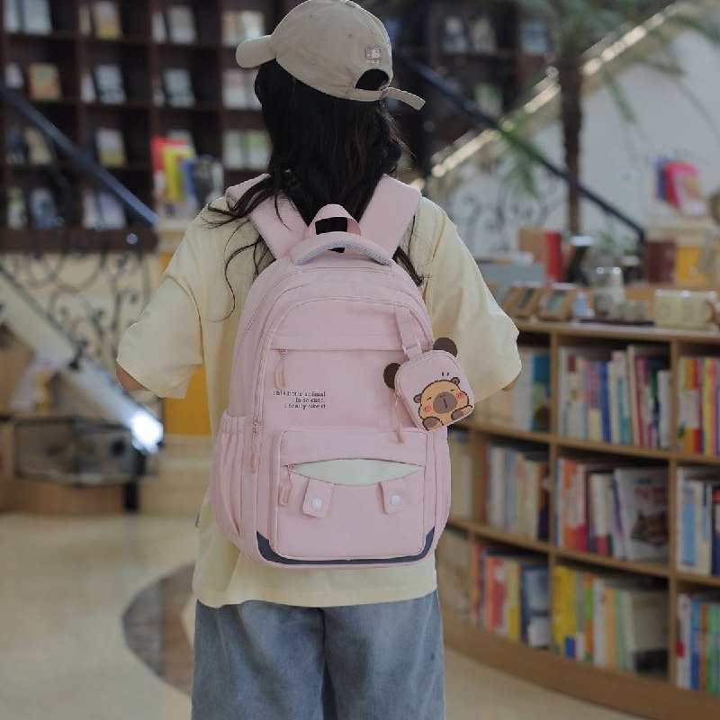 🎒 Sac à Dos Scolaire Rose pour Fille – Design Cute &amp; Grande Capacité