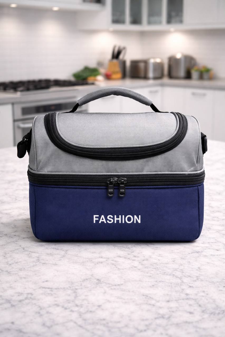 Sac Isotherme Double Compartiment – Grand Sac Repas Thermique Étanche avec Poignée et Bandoulière, Grande Capacité pour Déjeuner, Pique-nique, Travail, Voyage (Noir/Rouge)