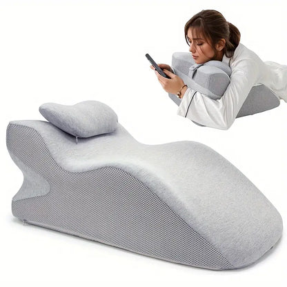 NESTO🎀Oreiller de soutien ergonomique doux, housse lavable, oreiller torsadé, visage vers le bas, sommeil relaxant, lecture