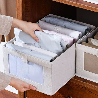 6 Boîtes de Rangement pour Placard & Dressing – Avec Poignées