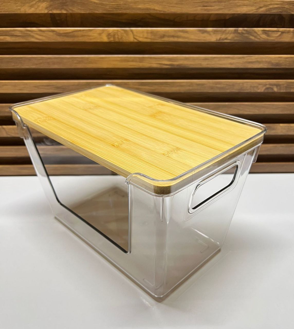 Panier Organisateur Empilable en Acrylique & Bambou nesto Marco 