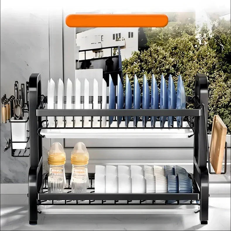 Égouttoir à Vaisselle 2 Niveaux – Inox Durable & Design Élégant | Séchage Hygiénique