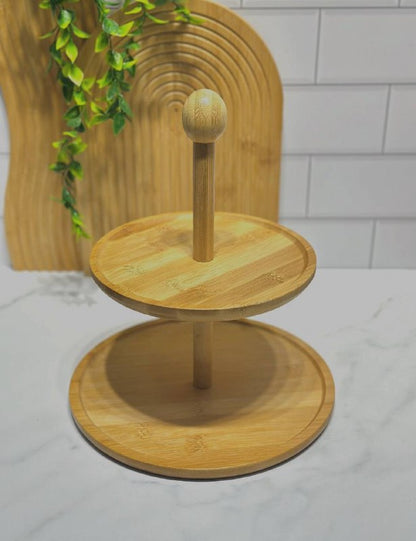 Présentoir à Gâteaux en Bambou – Élégance Naturelle