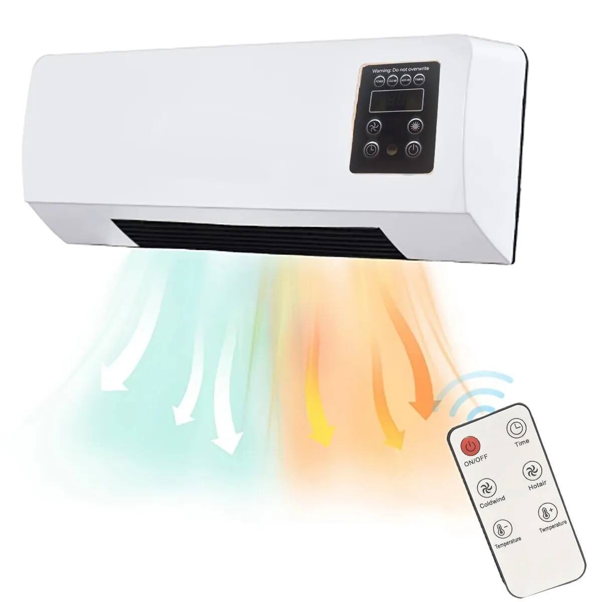 Radiateur Soufflant Mural avec Télécommande – Air Chaud & Air Frais