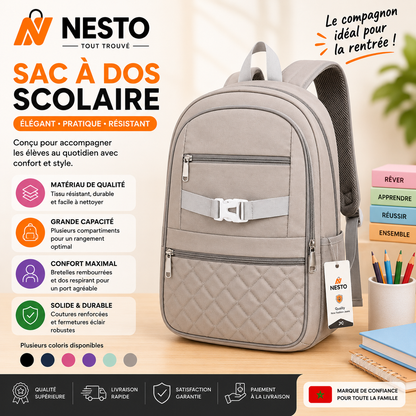 Sac à Dos Urbain Matelassé avec Boucle Frontale – Style Fashion & Décontracté