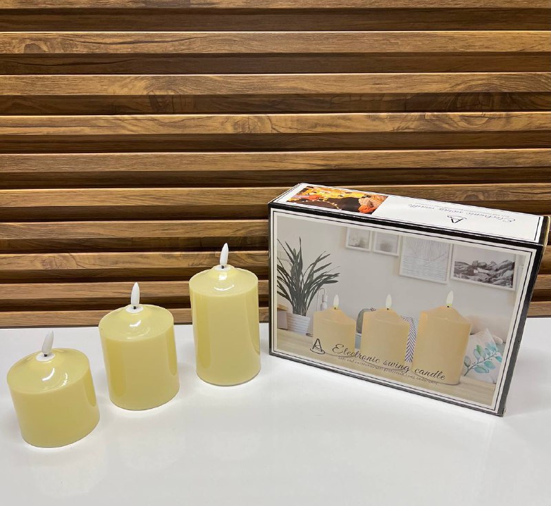 Lot de 3 Bougies LED en Cire Véritable – Effet Scintillant & Minuterie