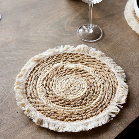 NESTO🧺 Napperons Ronds en Rotin Nesto – Tissés à la Main | Lot de 6 ✨