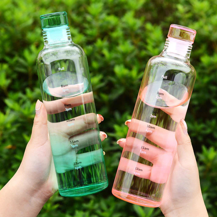 2 Bouteille d’Eau NESTO Glass avec Échelle de Temps