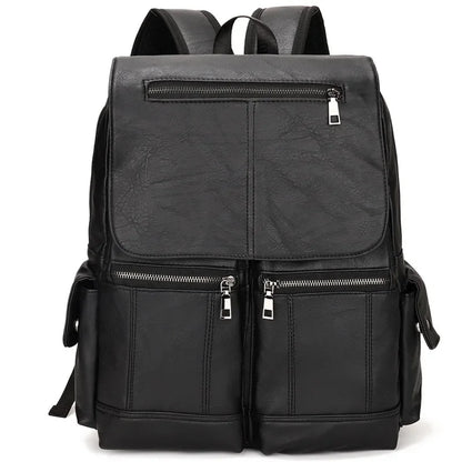 Sac à dos de marque de luxe pour hommes, sac à dos d'école en cuir, sac de voyage étanche pour étudiants, sac à livres décontracté en cuir PU pour hommes