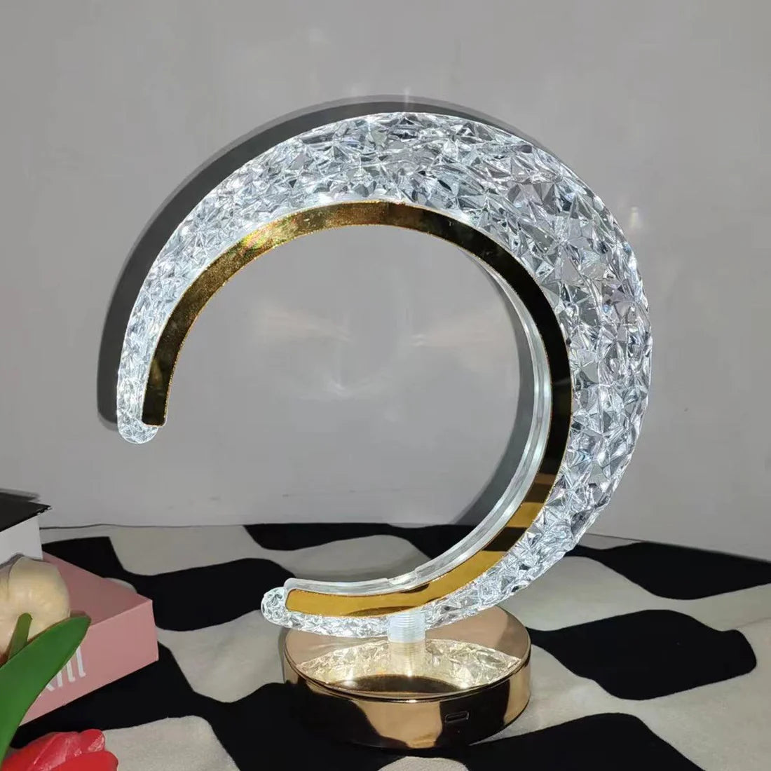 Lampe Lune en Cristal – Ambiance Magique et Élégante