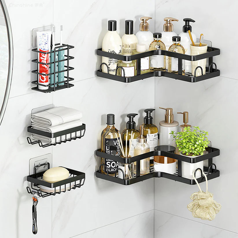 NESTO🍁Organisateur Mural en Métal pour Salle de Bain — Pack de 5