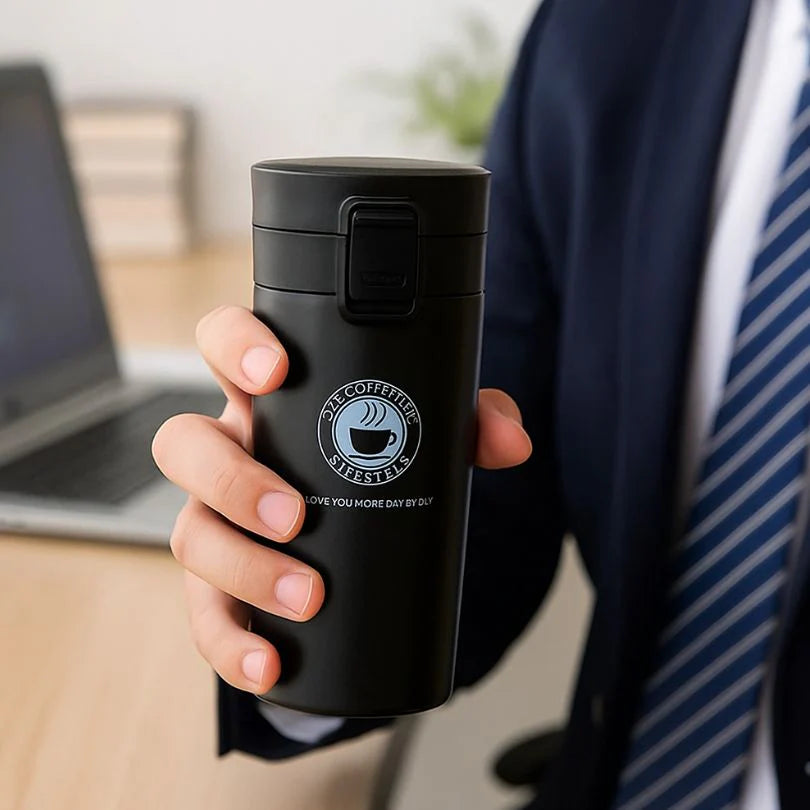 Tasse à Café Ernesto Voyage Bleue/blanche - Avec Couvercle Anti-fuite