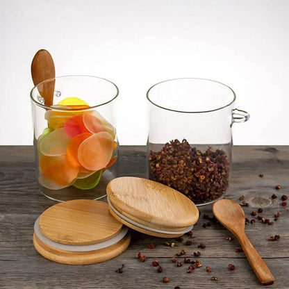 NESTO🍁Bocaux Ronds avec Couvercle et Cuillère