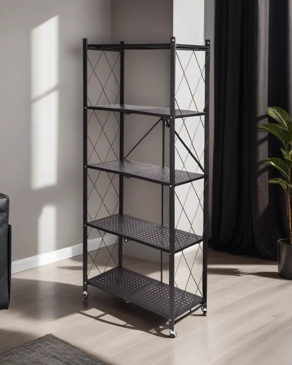 Étagère Pliante à 5 Niveaux avec Roulettes pour Cuisine Nesto maroc