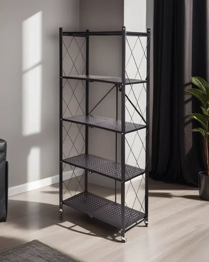Étagère Pliante à 5 Niveaux avec Roulettes pour Cuisine Nesto maroc