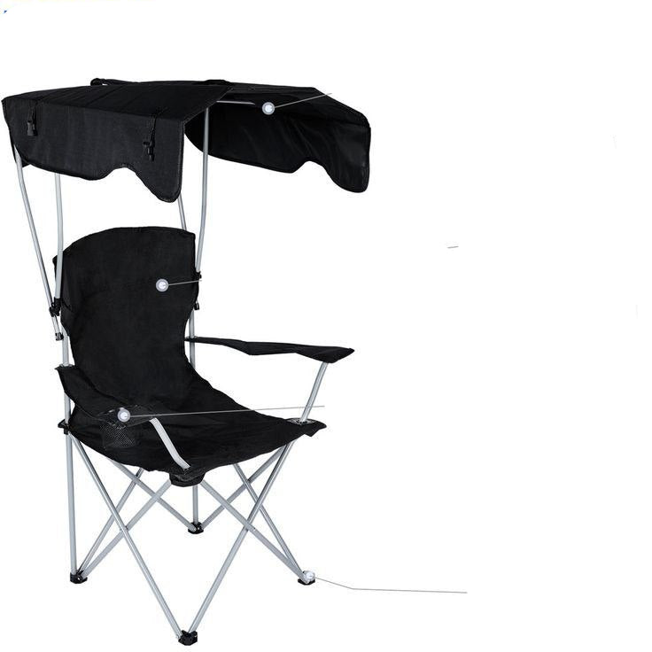 Chaise de Pêche Pliable avec Auvent Intégré – Confort et Protection Solaire