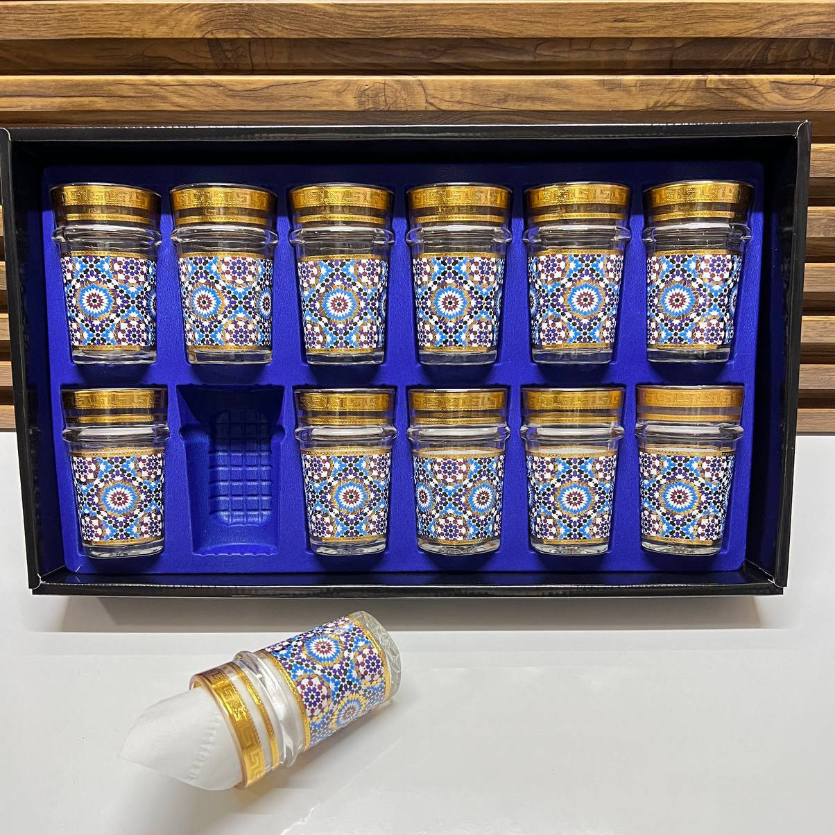 Ensemble de 12 Verres à Thé Traditionnels ZALIJA